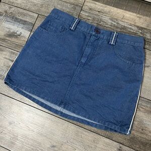 Marc Jacobs Medium wash Blue denim mini skirt with stripes back pockets & sides